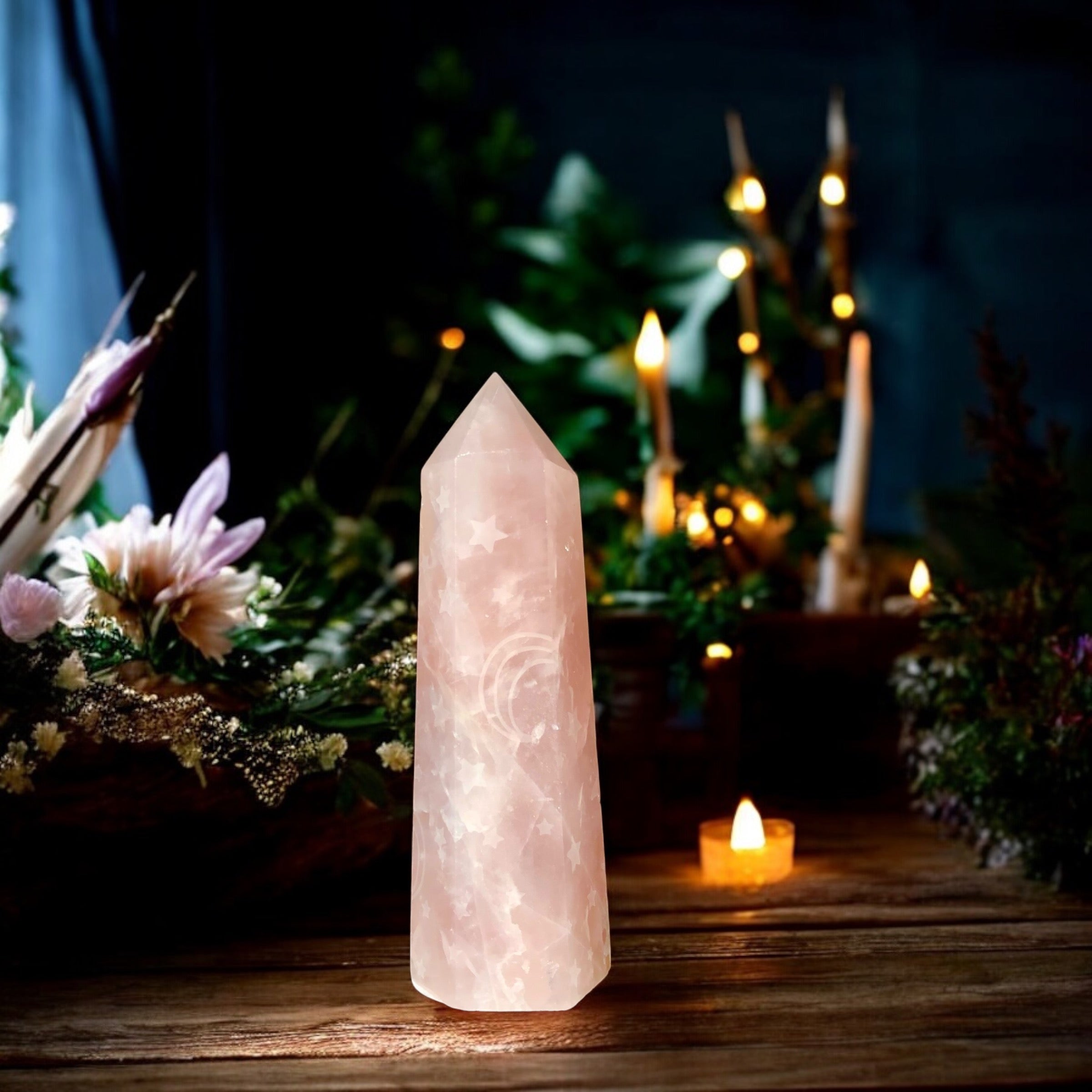 Rose Quartz Point | Moons & Stars