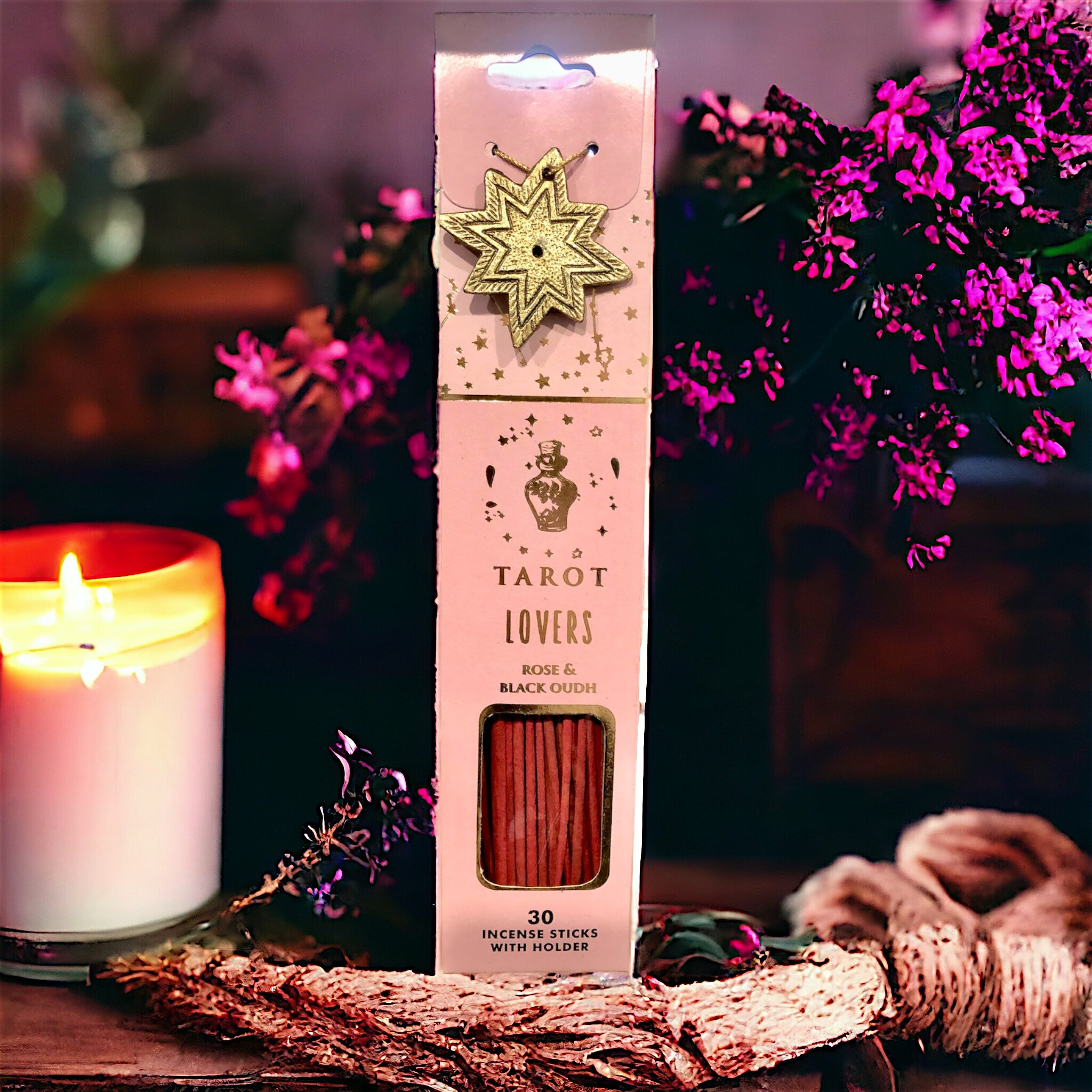 Tarot Cards Incense Sticks | Lovers - Rose & Black Oudh