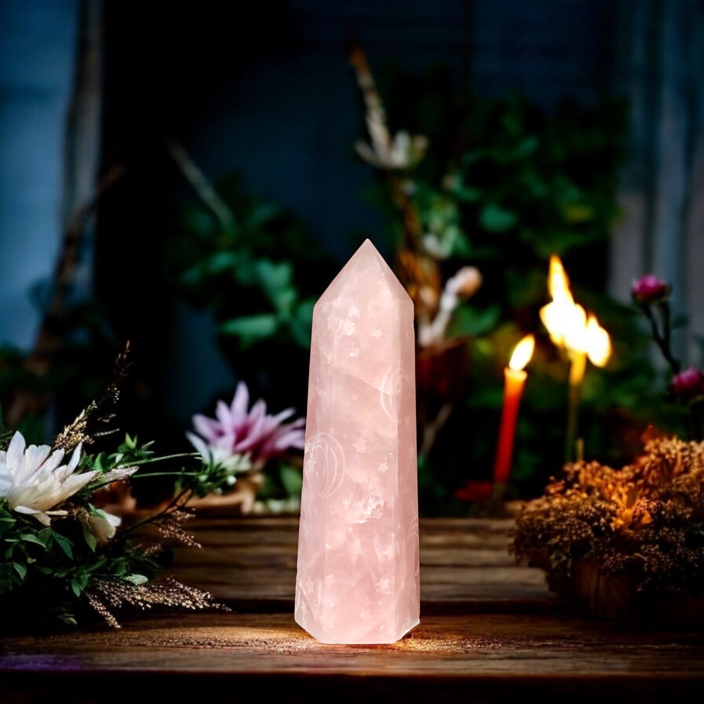 Rose Quartz Point | Moons & Stars