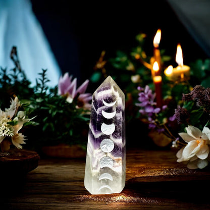 Chevron Amethyst Point | Moon Phase