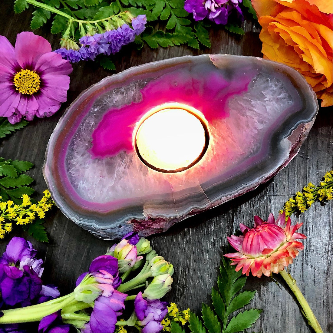 Galaxy | Agate Candle Holder Slab