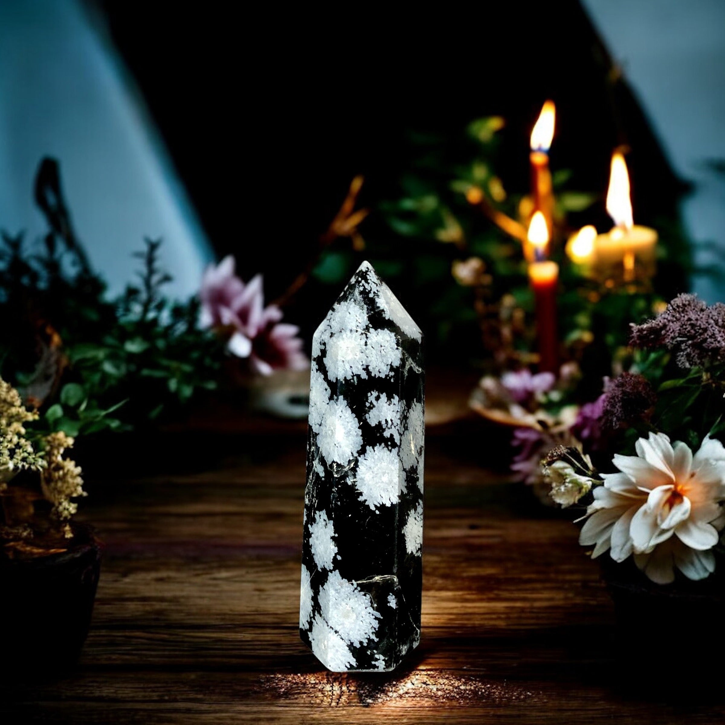 Snowflake Obsidian Point