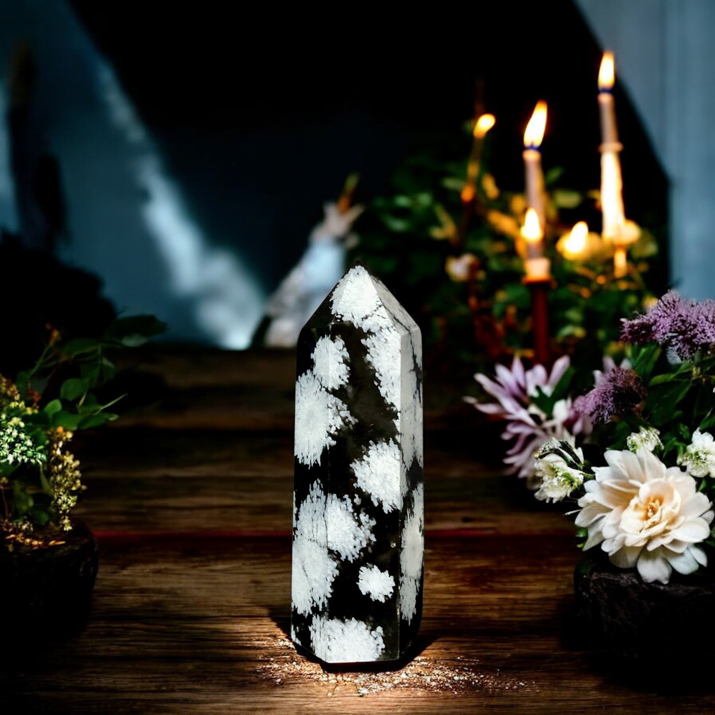 Snowflake Obsidian Point
