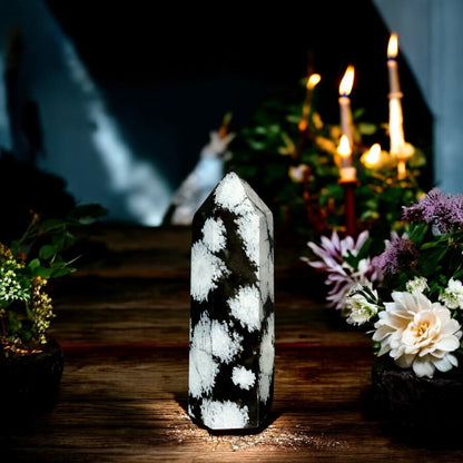 Snowflake Obsidian Point
