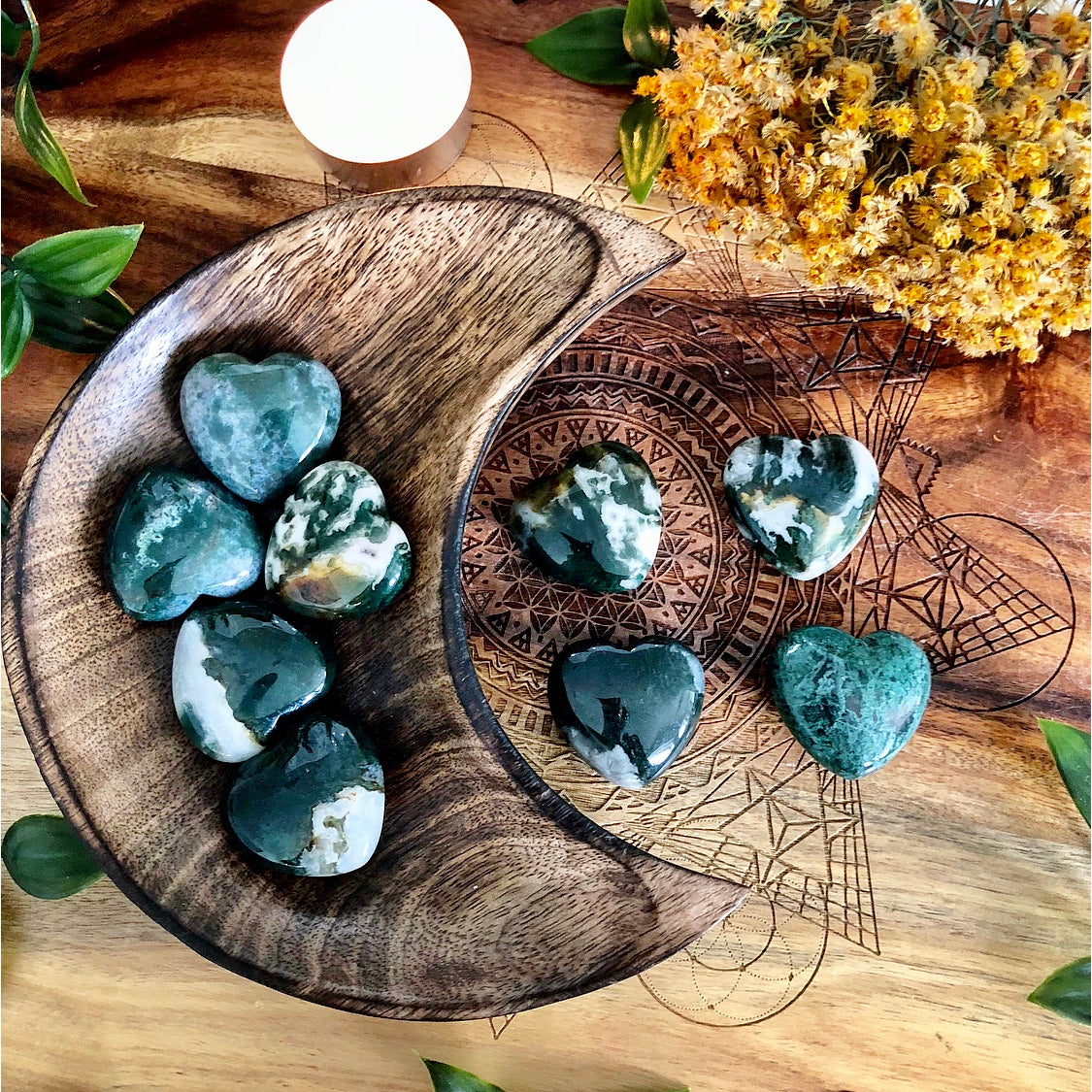 Moss Agate Heart