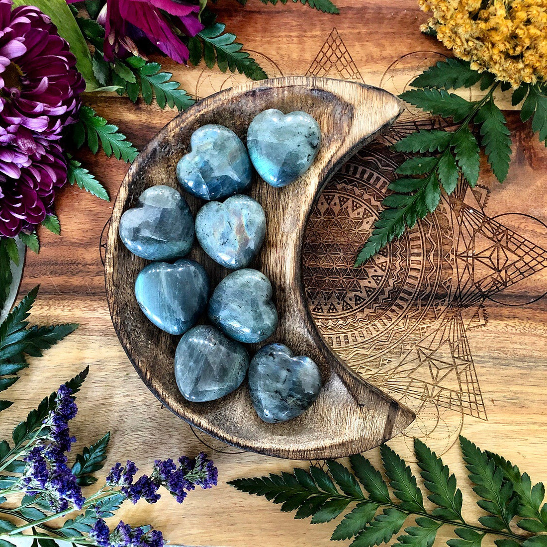 Labradorite Heart