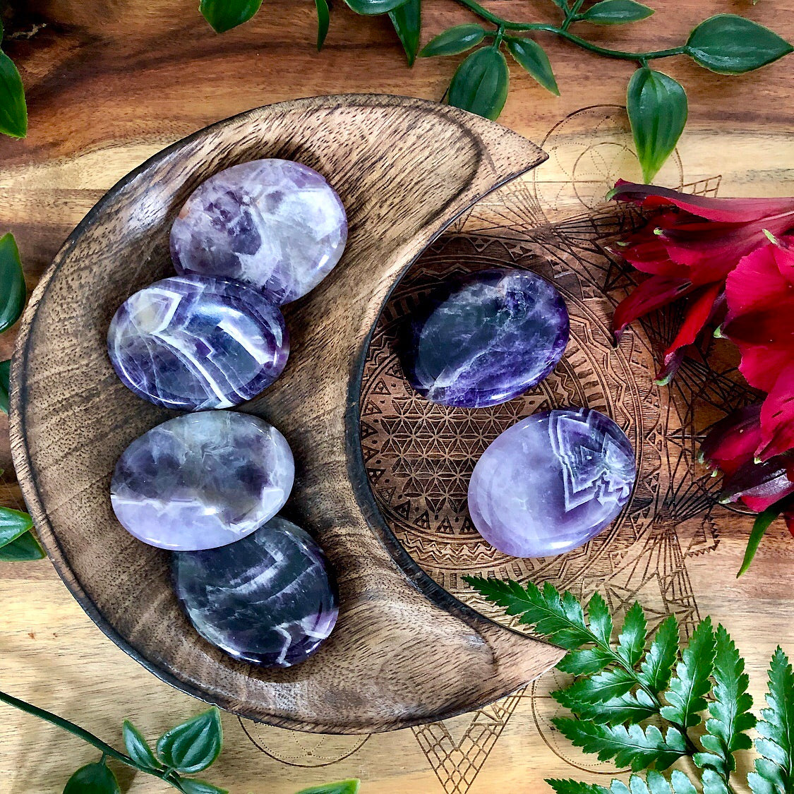 Chevron Amethyst Worry Stone