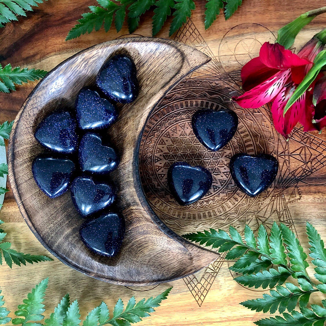 Blue Goldstone Heart