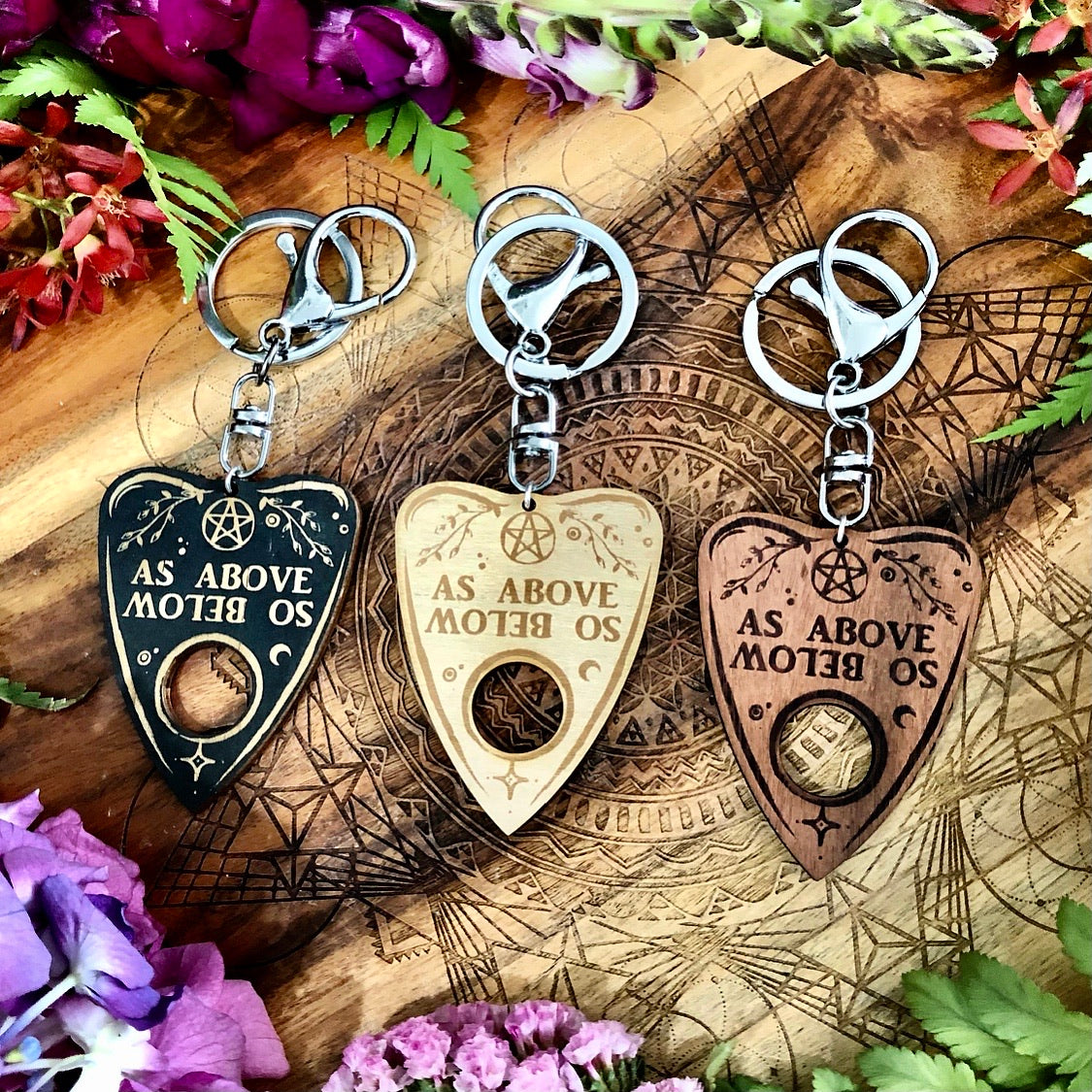 Planchette Keyring | Wooden