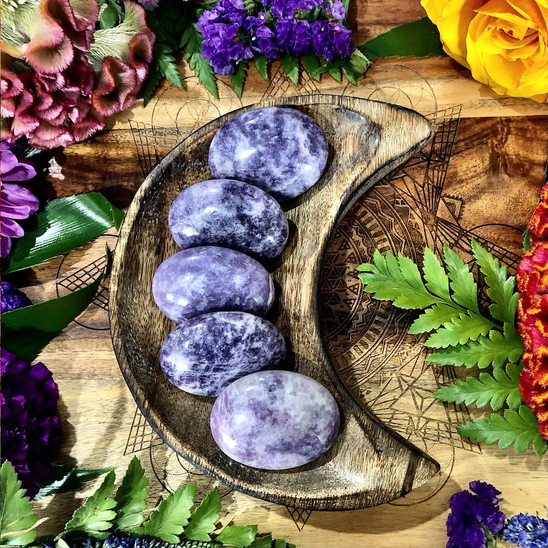 Lepidolite Pillow Palm Stone