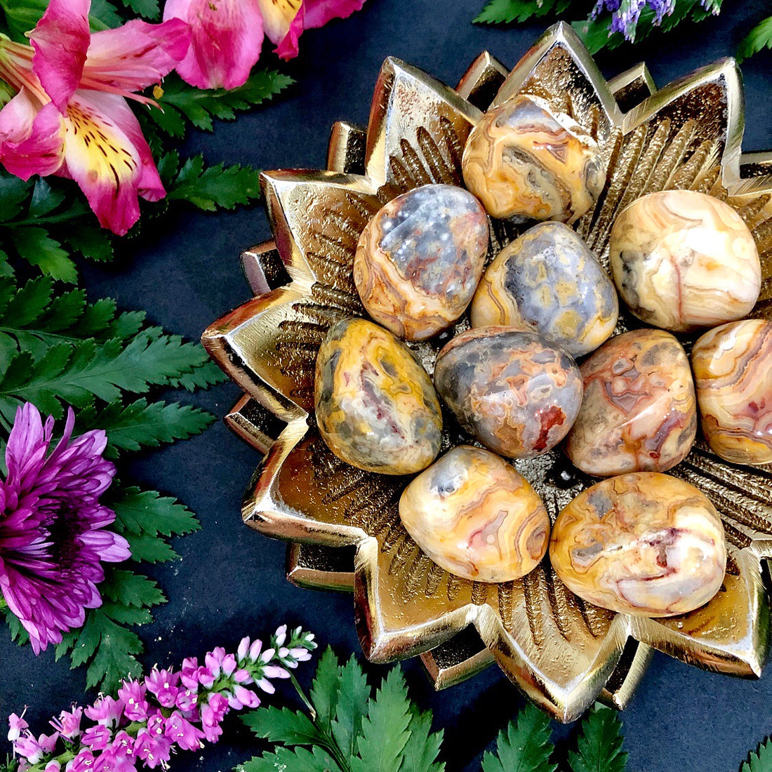 Yellow Crazy Lace Agate Tumbles