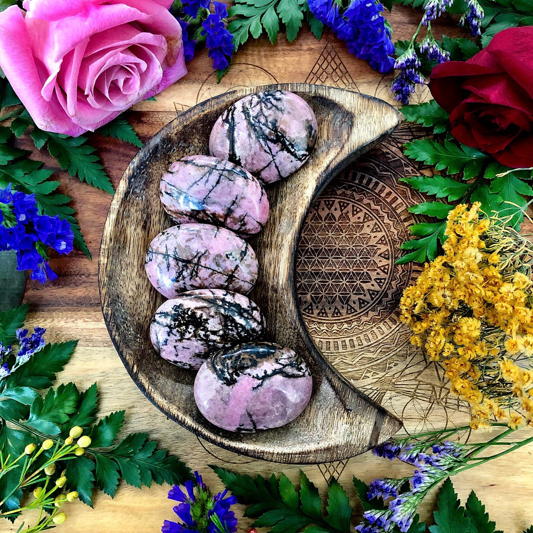 Rhodonite Pillow Palm Stone