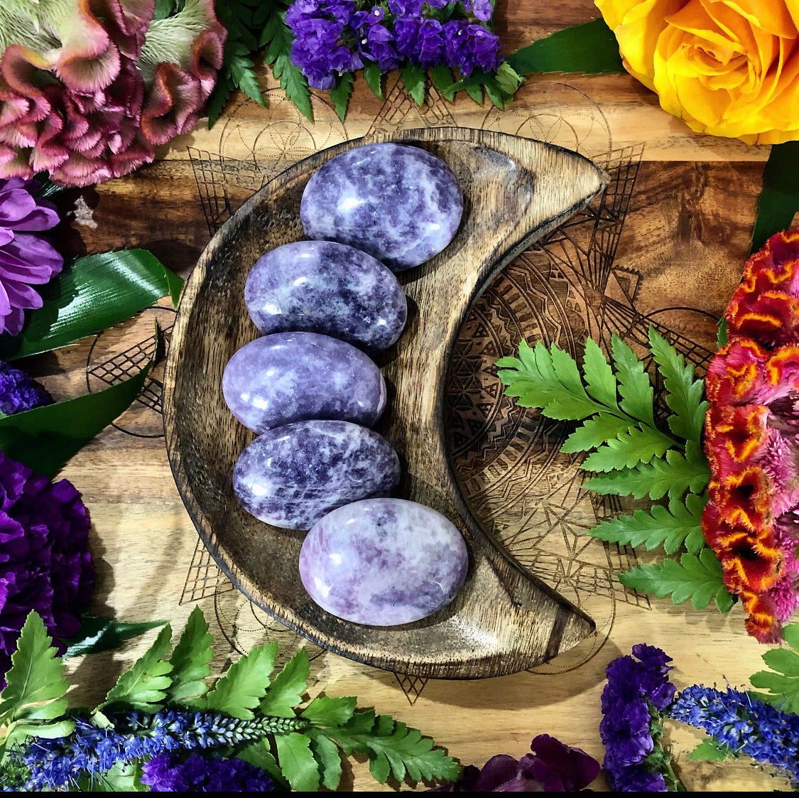 Lepidolite Pillow Palm Stone